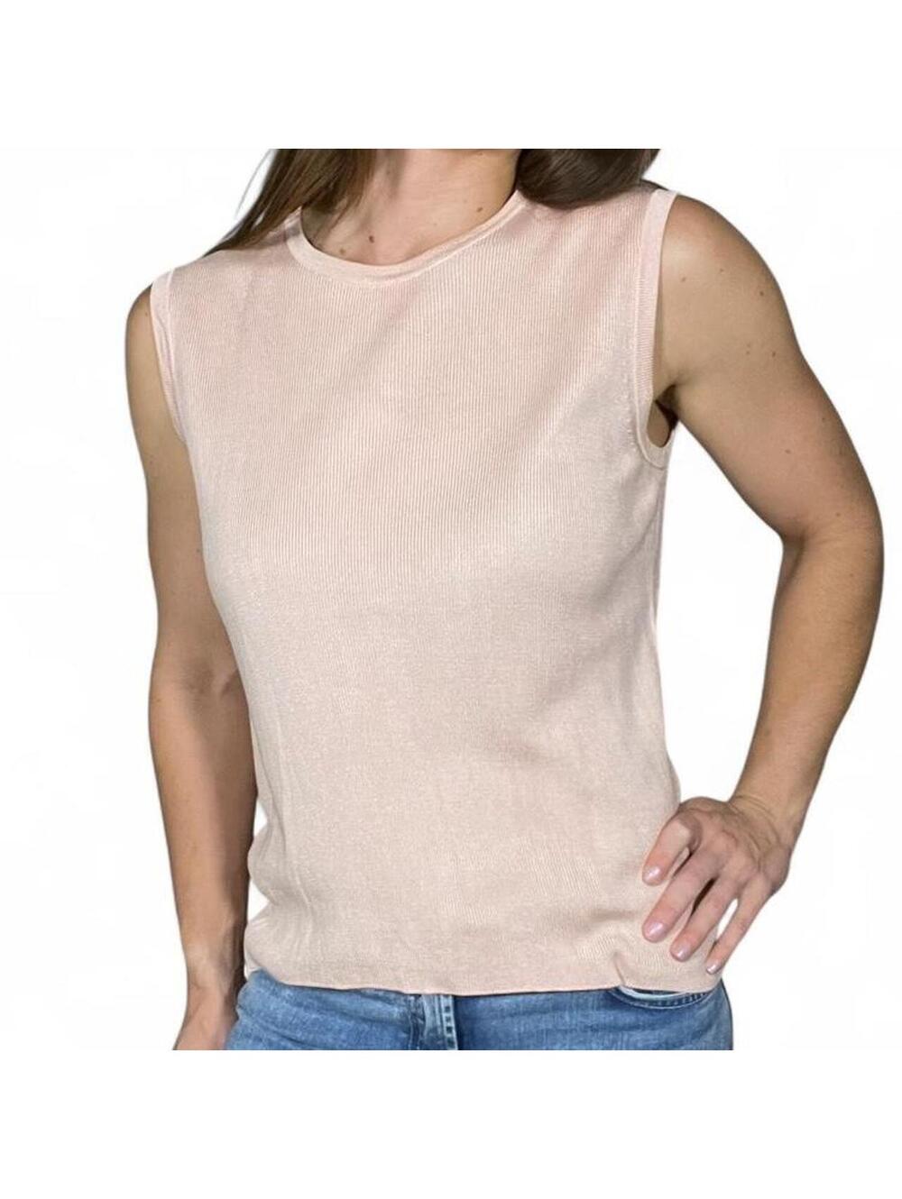 Vintage Pink Henri Bendel 100% Silk Knit Tank